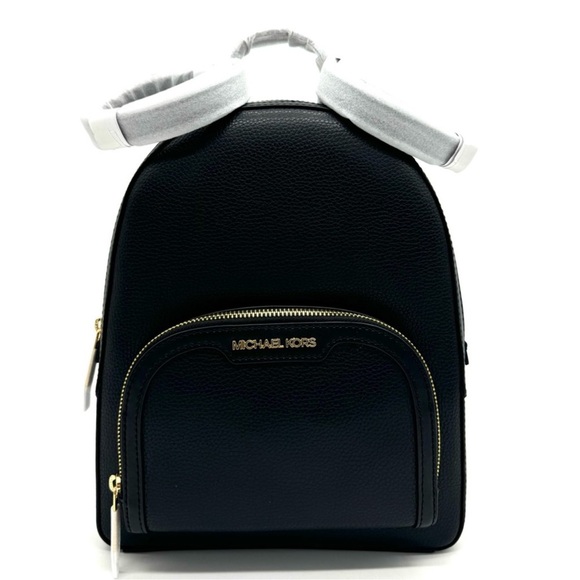 Michael Kors Medium Jaycee Backpack Black/Gold - Picture 1 of 12